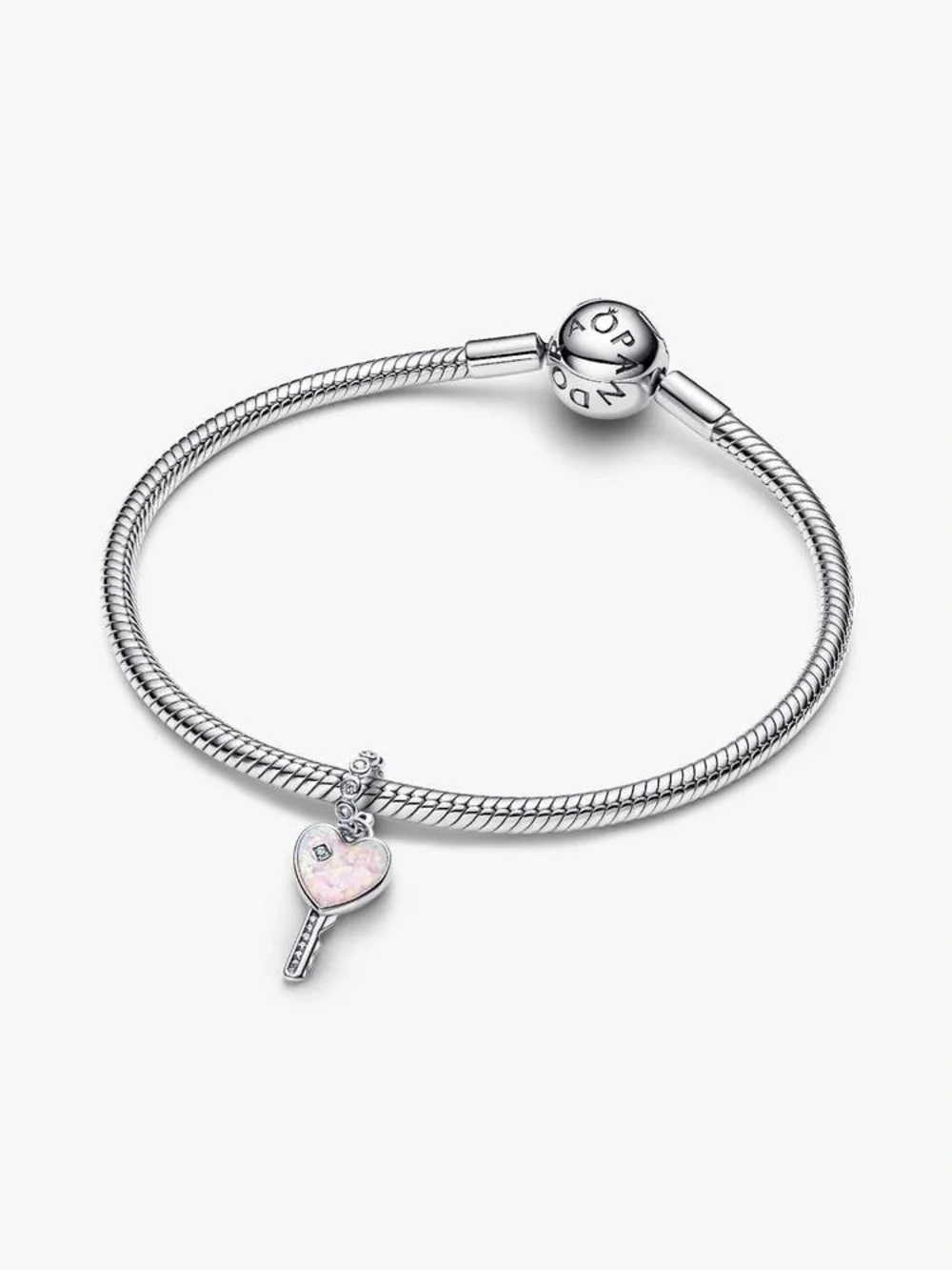Pandora Opalescent Heart Key Dangle Charm